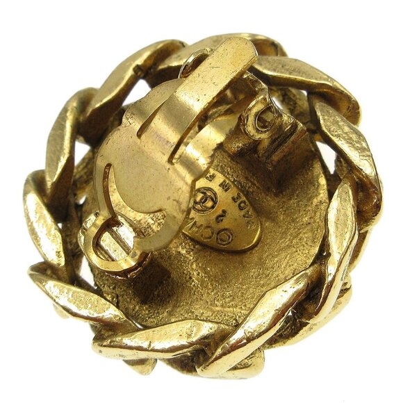 Chanel Button Rhinestone Earrings Clip-On - Picture 4 of 4